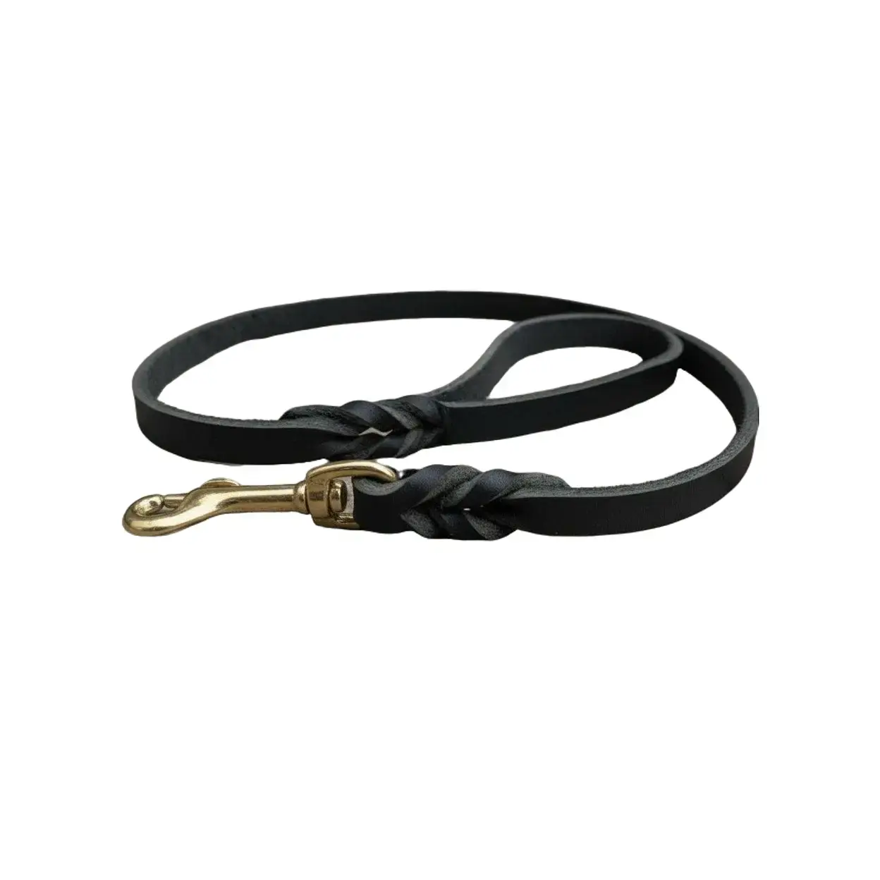 Latigo Leather Flat Dog Lead - Classic, Natural Grain, Soft Edges, Secure Heavy-Duty Hardware for Daily Walks, Outdoor Adventures