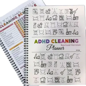 【ADHD Cleaning Planner】 Daily Schedule & focus Checklist Notebook for Home Office & Dorm Use Durable Cover Smooth Pages Office Stationery Essential - Plannerbook