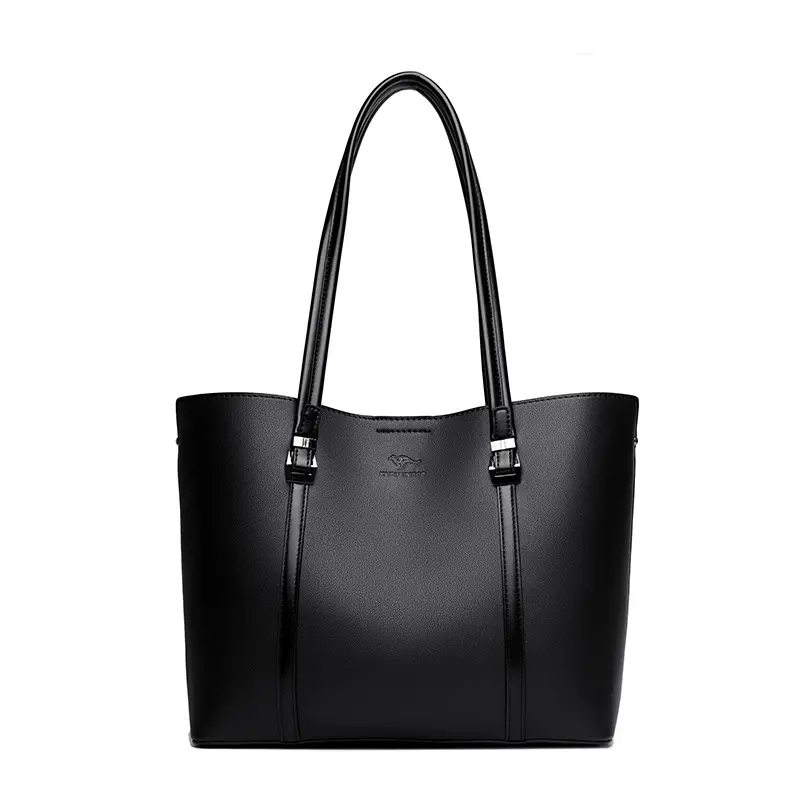 Minimalist solid-color commuter tote bag — large-capacity women’s shoulder bag for office, versatile lightweight everyday large handbag