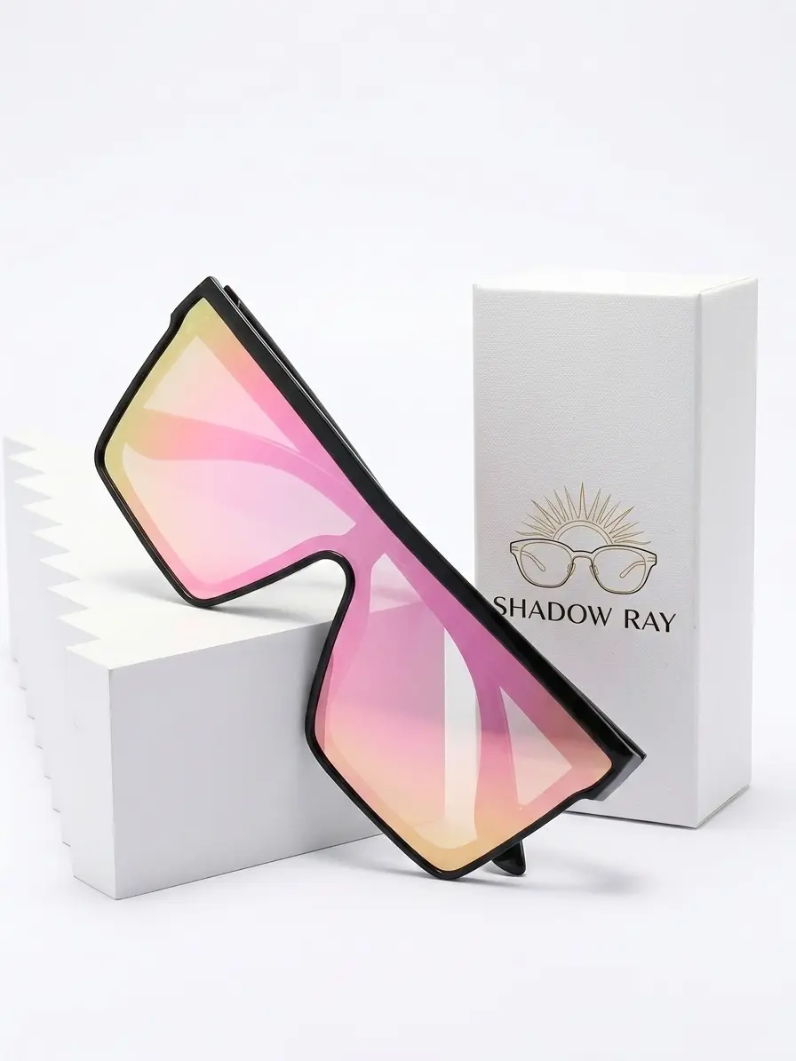 Unisex Oversized Wraparound Shield Sunglasses - UV400 Protection, PC Lens, Yellow Tint, Windproof Driving Eyewear, Classic Futuristic Design, Fashion Apparel