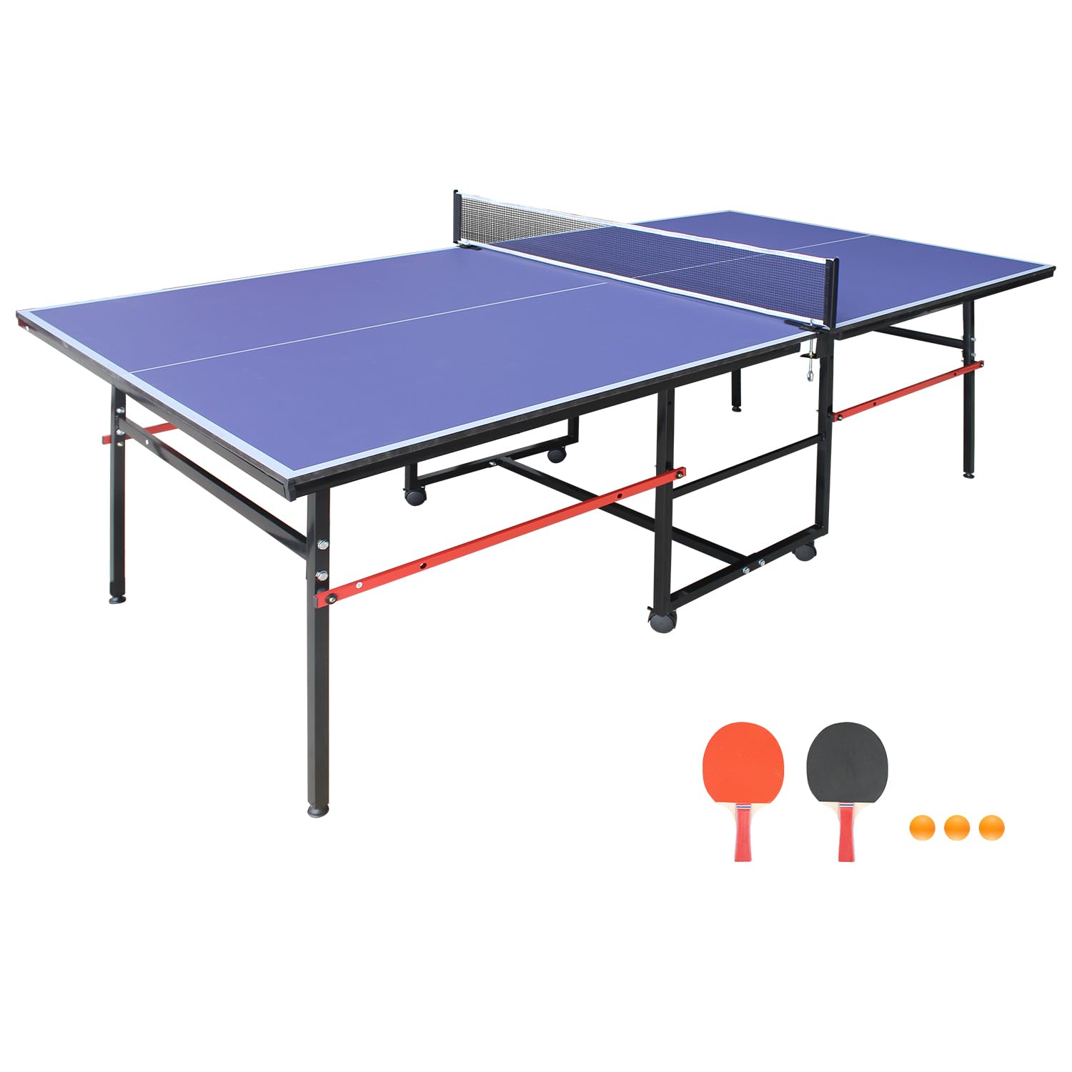 【GARVEE】Professional Outdoor Table Tennis Tables,6x3FT Indoor/Outdoor Portable Ping Pong Table Game with Net for Adults/Teens,2 Table Tennis Paddles and 3 Balls
