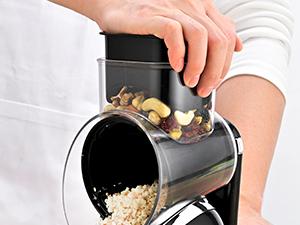 SUSTEAS Vegetable Food Chopper with 6 Design Blades and Strong Suction Cup Base Durable 18/10 Stainless Steel Blades BPA-Free Food-Grade Materials Rotating Cheese Gyro Cutter Kitchen Gadgets Utensils Mandoline Slicer New Black