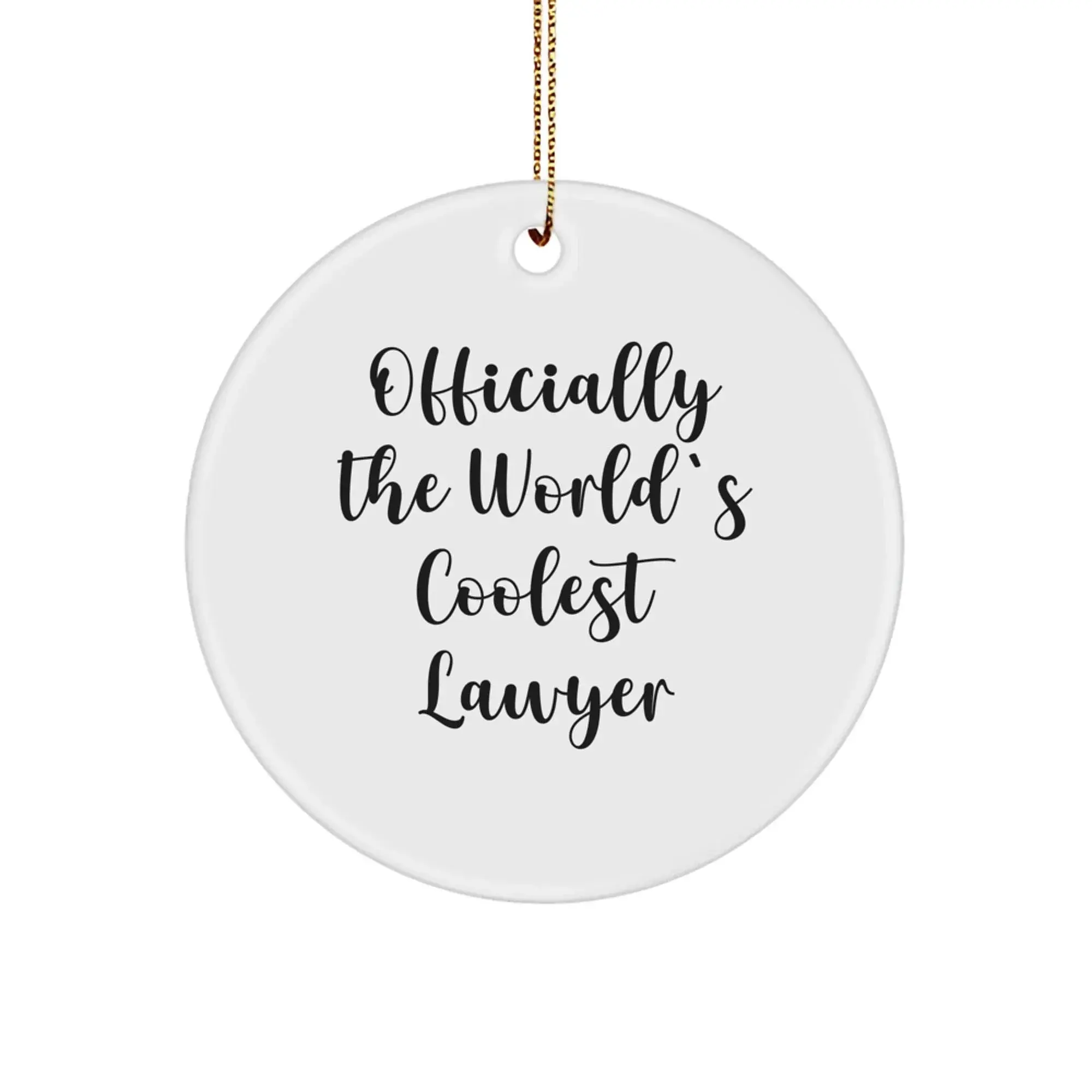 Funny Lawyer Gifts for Men, Unique Circle Ornament Officially The World's Coolest Lawyer, Christmas Memorable Presents for Lawyer Friends, Friends, Family