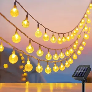 100 LED bulb string lights, 39.3 ft length, solar powered, 8 flashing modes, fairy lights (colored string lights), outdoor camping waterproof yard decorative lights, suitable for Valentine’s Day, Easter, various holidays, birthday, and wedding decorations