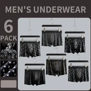 6-Pack Men's Breathable Boxer Briefs | Soft, Tag-Free & Comfortable Underwear with Stylish Patterns for Modern Men Fashion Menswear Lingerie Stretch