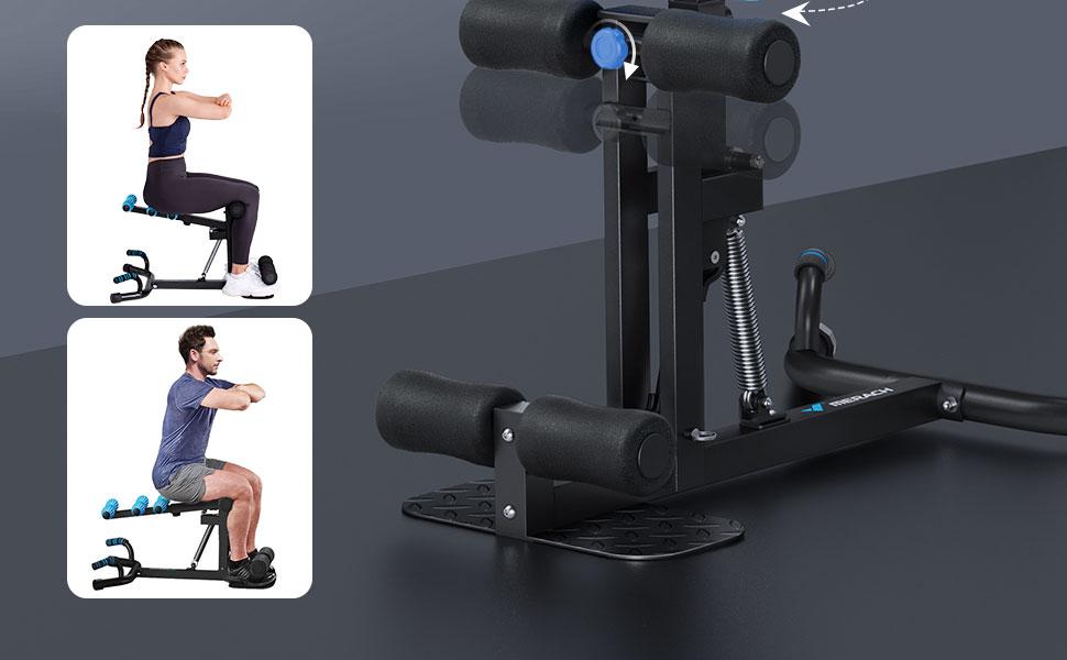 MERACH Deep Squat Machine Adjustable Glutes workout Home Gym Workout Training Sit Up Machine for Abs and Muscle Building Abdominal bench, Push Up Fitness Equipment SpringStatements