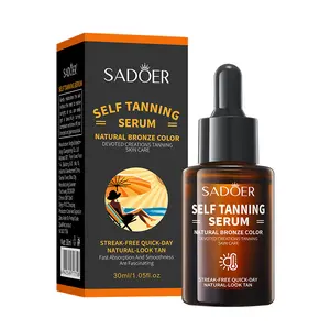 SADOER Self Tanning Serum | Natural Bronze Color | Streak-Free, Quick-Dry Sunless Tanning for Face & Body (30ml)