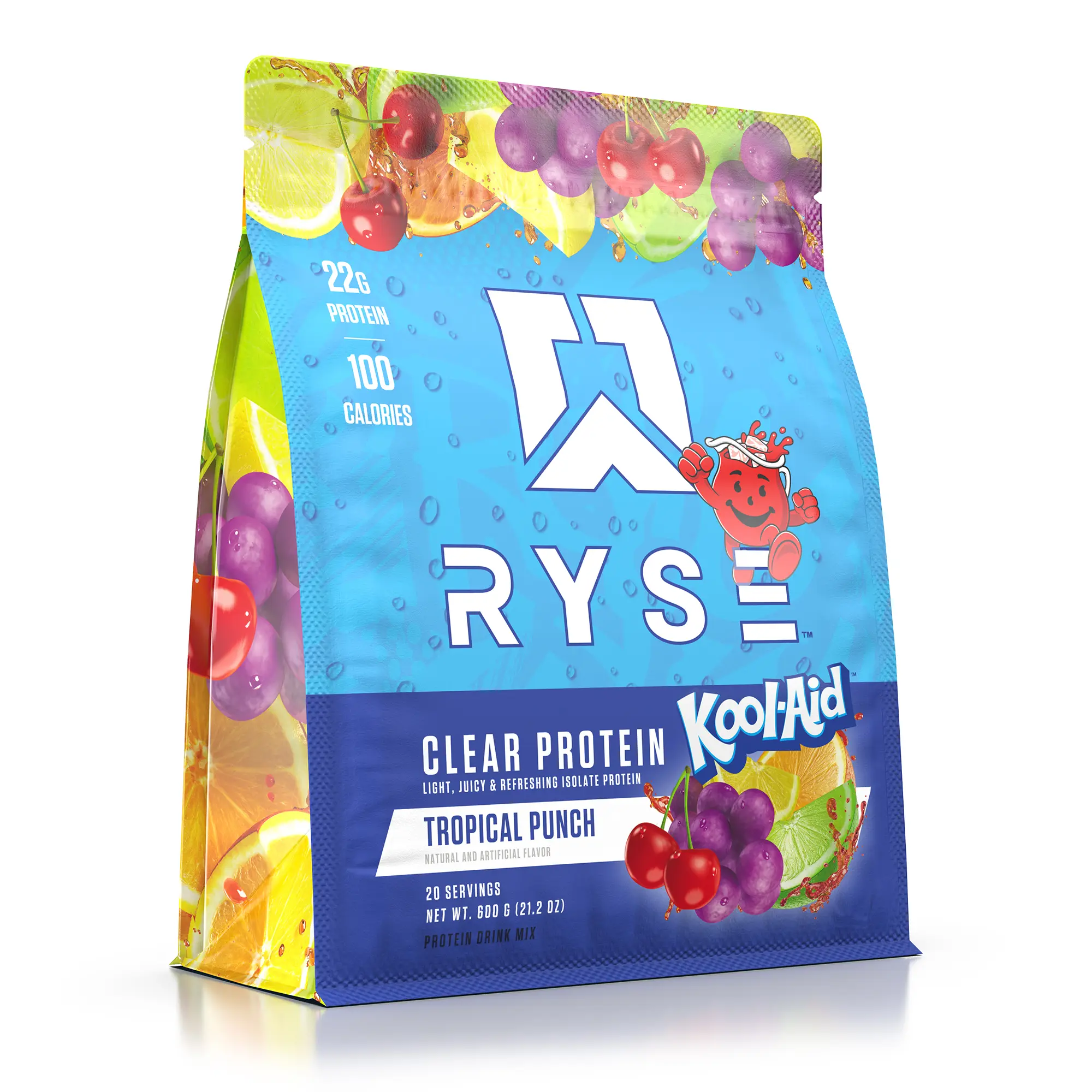 RYSE Clear Whey Isolate Protein Powder - 22g Fast-Digesting Protein - 100 Calories, Zero Sugar, Zero Artificial Colors - 20 Servings Bag