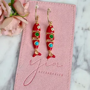 Red Pescado Earrings