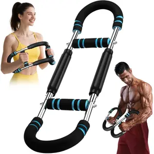 Stainless Steel U-Shaped Arm Strength Trainer - 40-50KG Adjustable Removable Arm Twister for Strength Training, Men & Women, Home, Gym