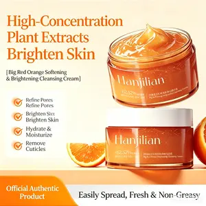 Facial Cleanser, Orange Softening and Brightening Cleansing Cream for Skincare Facial Massage