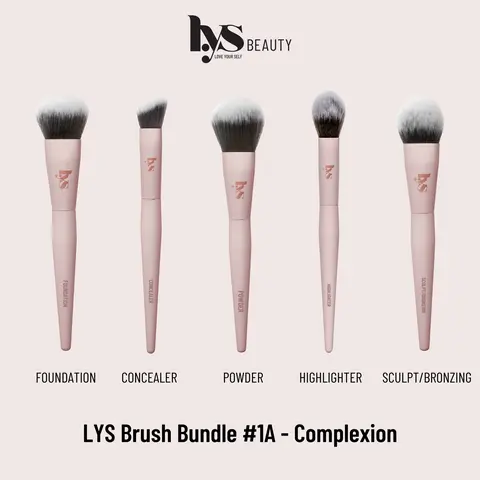 LYS Beauty 5-Piece Set Face Brushes Bundle - Cruelty Free Essential Brush Kit for Face Makeup Applications, Cruelty Free Brushes