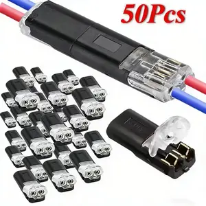 50 Pack Double-Wire Plug-in Connector,Cable Clamp Locking Buckle,AWG 18-22 US///