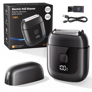 Electric Foil Shavers for Men: Mini Electric Razor with 3 Floating Blades, IPX7 Waterproof Foil Shaver, USB-C Rechargeable Shavers for Men with Travel Lock, Compact Grooming Gift for Home & Travel