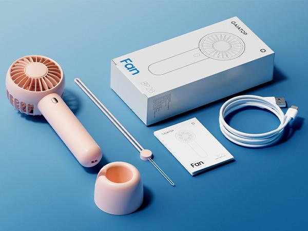 GAIATOP Mini Portable Fan, Small Yet Powerful, Cute 3-Speed Handheld & Desktop Fan with Base, Lightweight USB Rechargeable, Perfect for Travel, Lash Makeup, Summer Gift for Girls & Women for School Fans