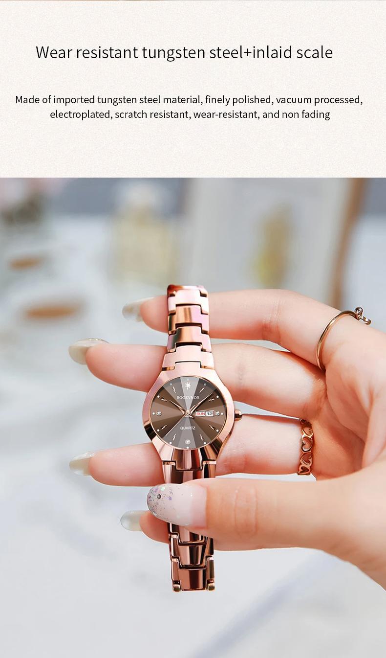 BOGEVNOR Women’s Watch, Ins-Style Minimalist Design, 2026 Valentine’s Day Gift, Water-Resistant, Luminous, Adjustable Strap, Elegant & Stylish — Perfect for Gifting