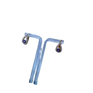 Argollas de ojo azul y rojo cierre a presión