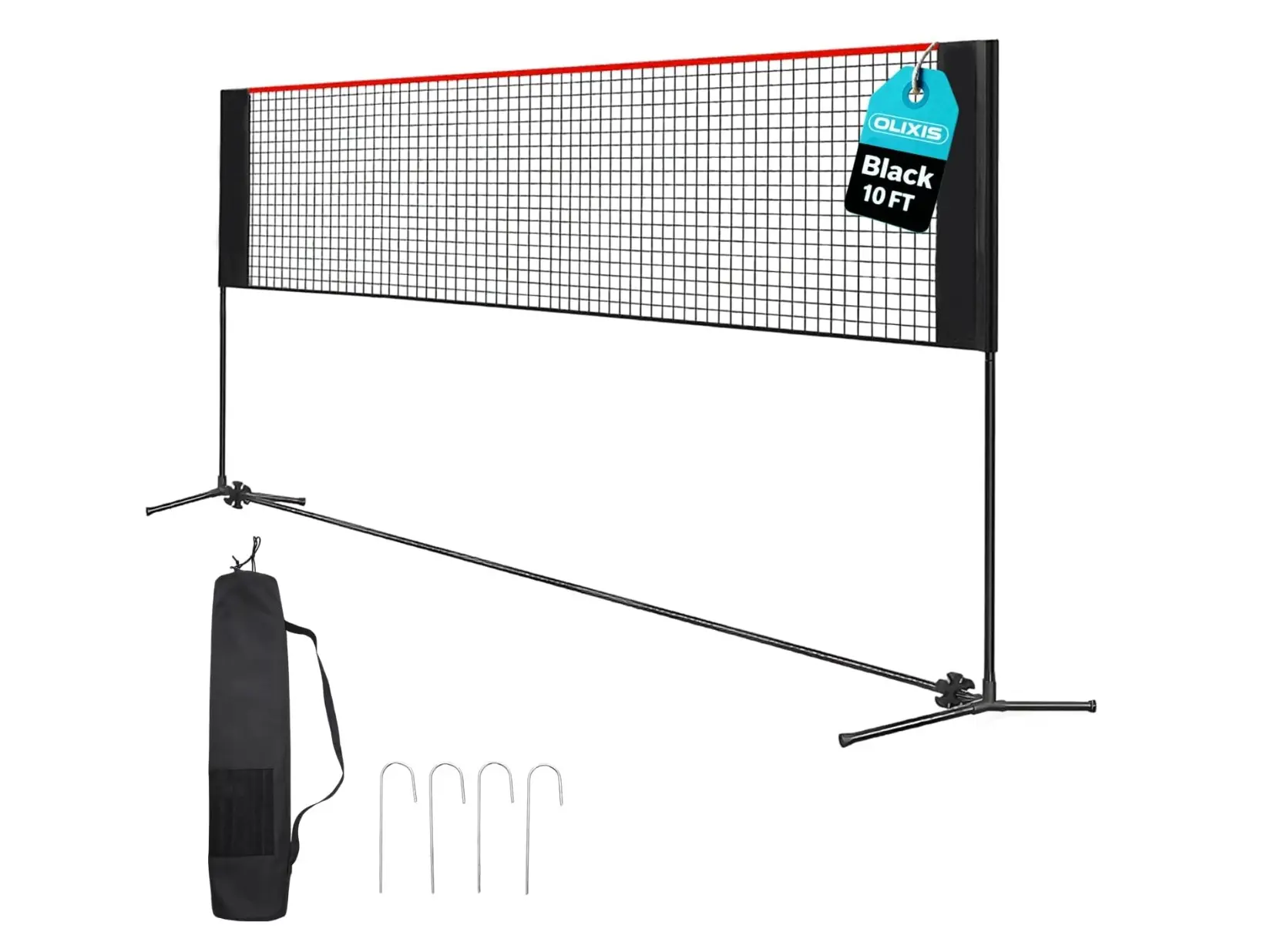 Height Adjustable Volleyball Net for Pool & Backyard, Portable Outdoor Sports Net with Carry Bag, 10FT/14FT/17FT, Red and Blue Available
