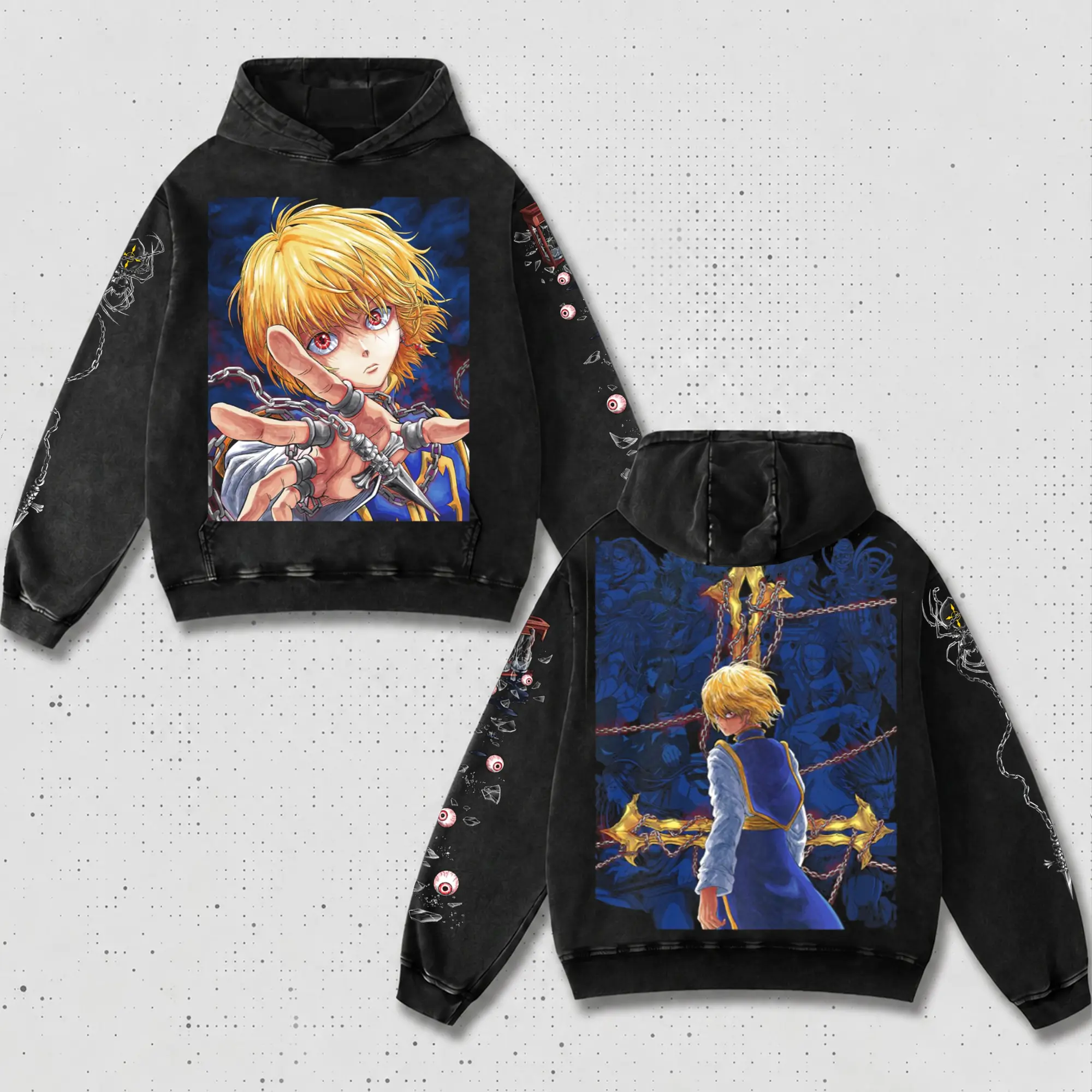 Anime Hunter Graphic Hoodie, Sweatshirt & T-Shirt | Vintage Washed Streetwear Unisex Gift