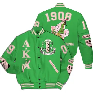 A.K.A Varsity Jacket, Apple Green 1908 Sorority Jacket 3457 AZ3