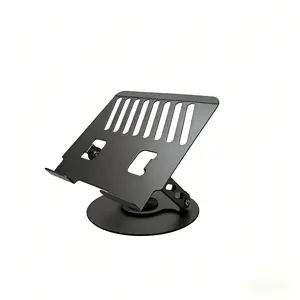 Laptop Stand with 360° Rotating Base, Multi-Angle Adjustable Laptop Holder, Foldable Laptop Elevator, Compatible with 10–15.6 Inch Laptops, Black
