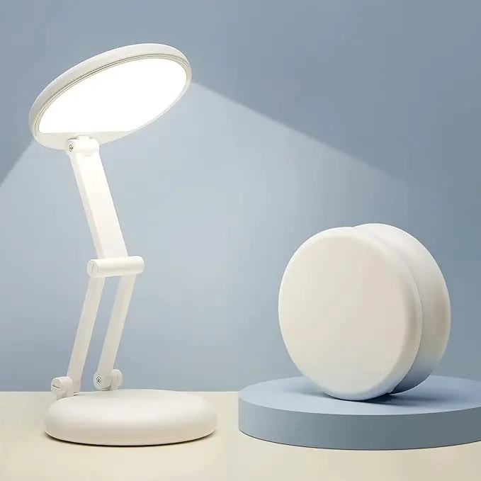 Rechargeable Desk Lamp,Cordless Desk Lamp,Dimmable Small Battery Powered Lights,3600mAh Rechargeable Wireless Table Lamp,Mini Lamp&Portable Light for Bed,Book Reading,Home for Small Spaces,Nail Light,Craft Light,Puzzle Light,Home Office Light