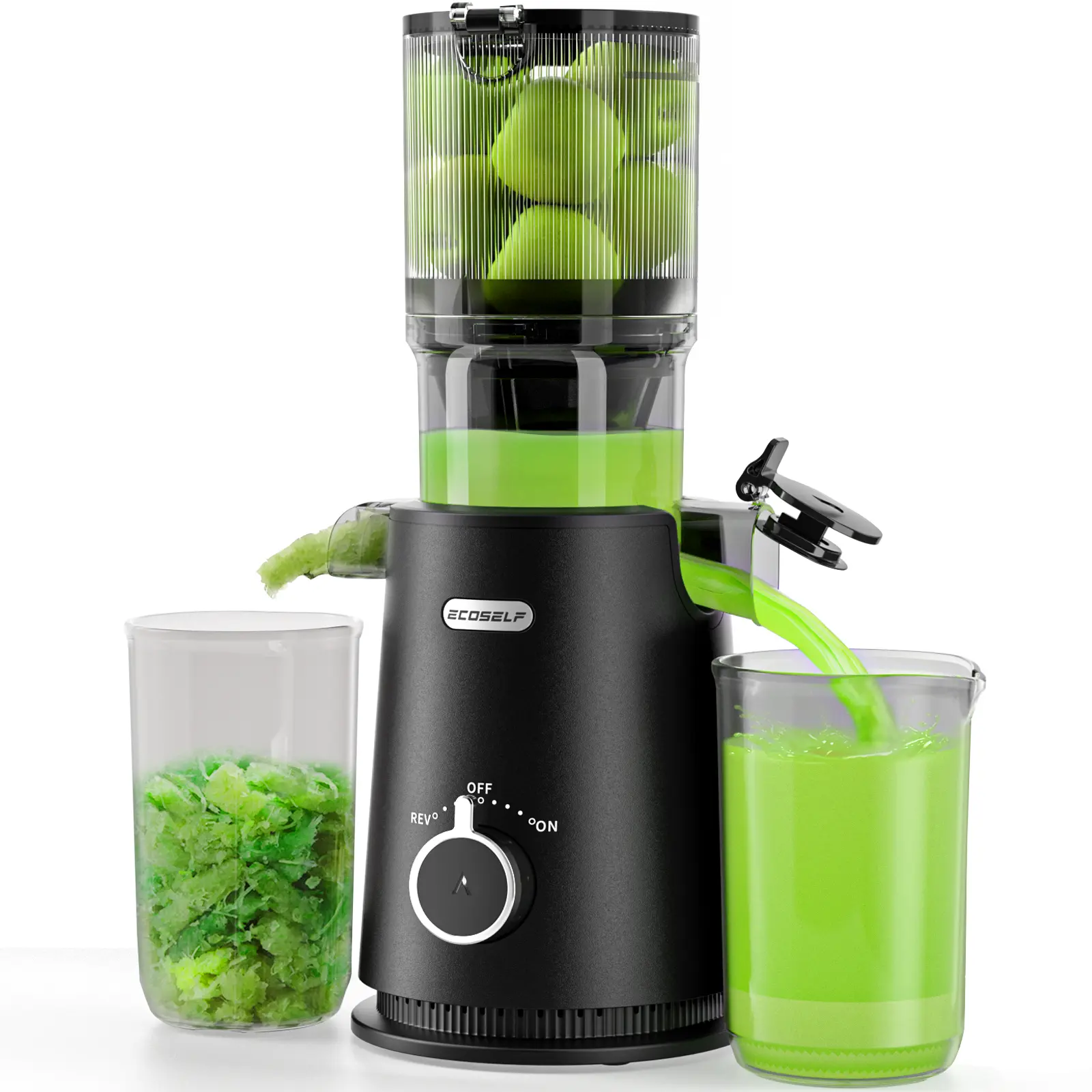 Cold Press Juicer, Hands Free,Juicer Machines with 13.67 inch Circ Feed Chute, Whole Fruit juicer, Juice Extractor for Vegetable and Fruit, High Juice Yield, Easy to Clean with Brush, Ice Fruit, Smart recipes App,2-year warranty Smoothies Blender