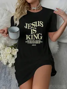 Vintage Retro Jesus Is King Jesus John 14 6 Costume Casual Dress