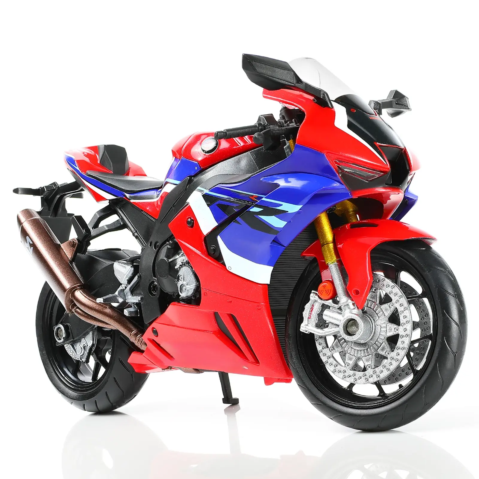 1/12 Scale CBR1000RR-R SP Superbike Die-Cast Model – Alloy Metal Racing Motorcycle with Rotating Front Wheel, No Assembly Collectible Moto Display Gift for Adults Red Blue White