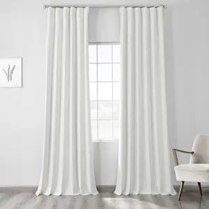 Half Price Drapes Thermal Cross Linen Weave Blackout Curtain