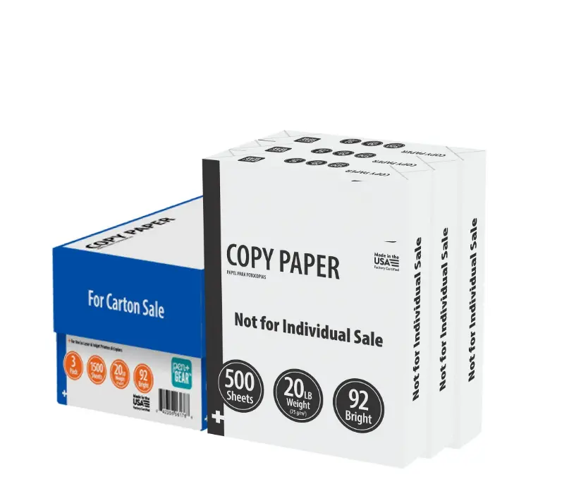 Copy Paper, 8.5" x 11", 92 Bright, White, 20 lb., 3 Ream Case (1,500 Sheets)