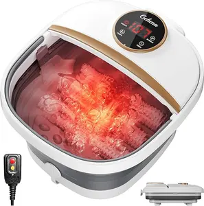 Summervibes Gehona Foldable Foot Spa Bath Tub with Heating, Massage Rollers, Timer, Bubble Function, and Temperature Control, for Foot Care and Foot Baths