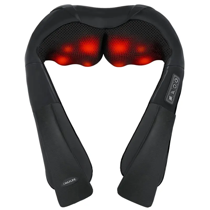 Shiatsu Neck & Back Massager Electric Shoulder Massager Car Neck Massage Pillow for Neck Shoulder Back Leg & Foot Massage 8 3D Nodes 3 Speed 2 Direction Black Gift