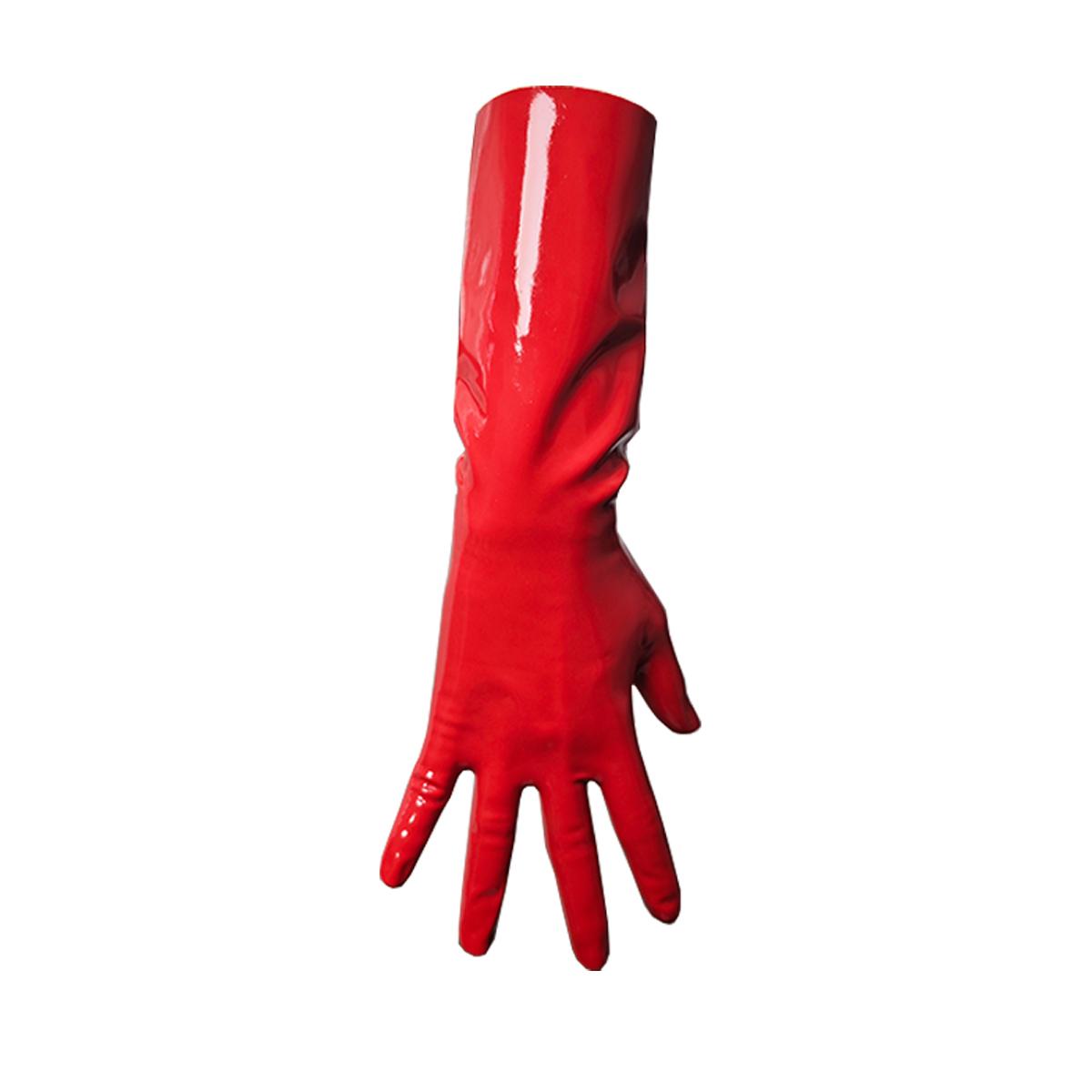 Red Latex Gloves - Simple Red Color Hand Protection Item as Described Rubber Material Basic Needs Solid Color for Basic Protection Needs