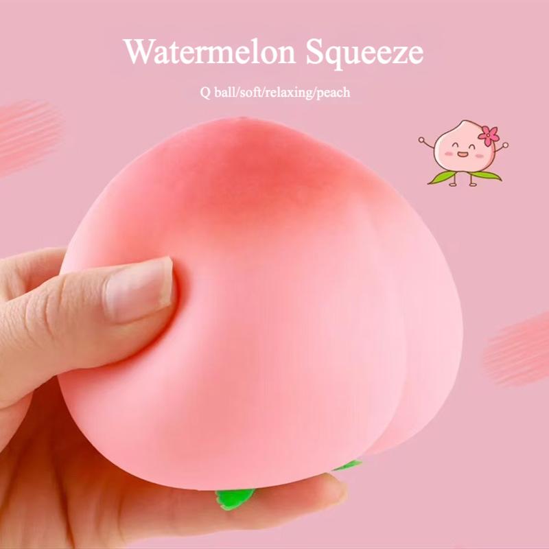 Realistic Peach Squishy Toy - Super Soft Slow Rising Scented Fruit Stress Reliever, Kawaii Peach Squeeze Toy for Anxiety Relief, Aesthetic Desk Fidget Toy for Kids & Adults, Viral ASMR Gift