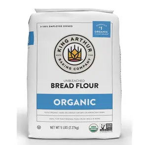 King Arthur 100% Organic Bread Flour, Unbleached, 5 lb (Pack of 1) - Non-GMO Project Verified, No Preservatives