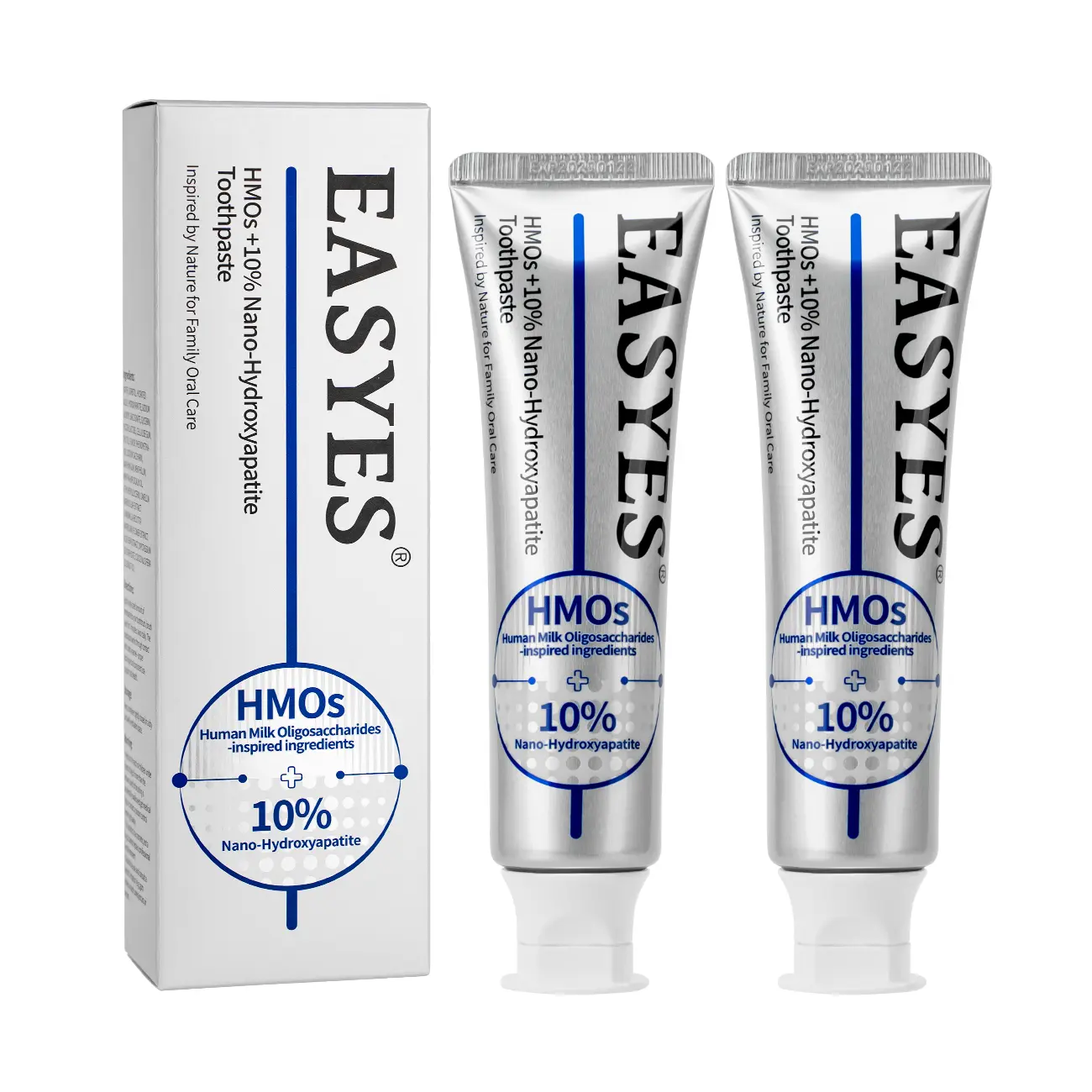 Easyes HMOs 10% Nano Hydroxyapatite toothpaste - toothpaste fluoride free Fights Oral Bacteria get rid of bad breath toothpaste for sensitive gums Clean formula enamel strengthening gum care toothpaste