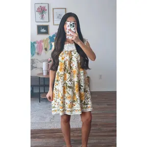 Golden Bloom Mini Dress