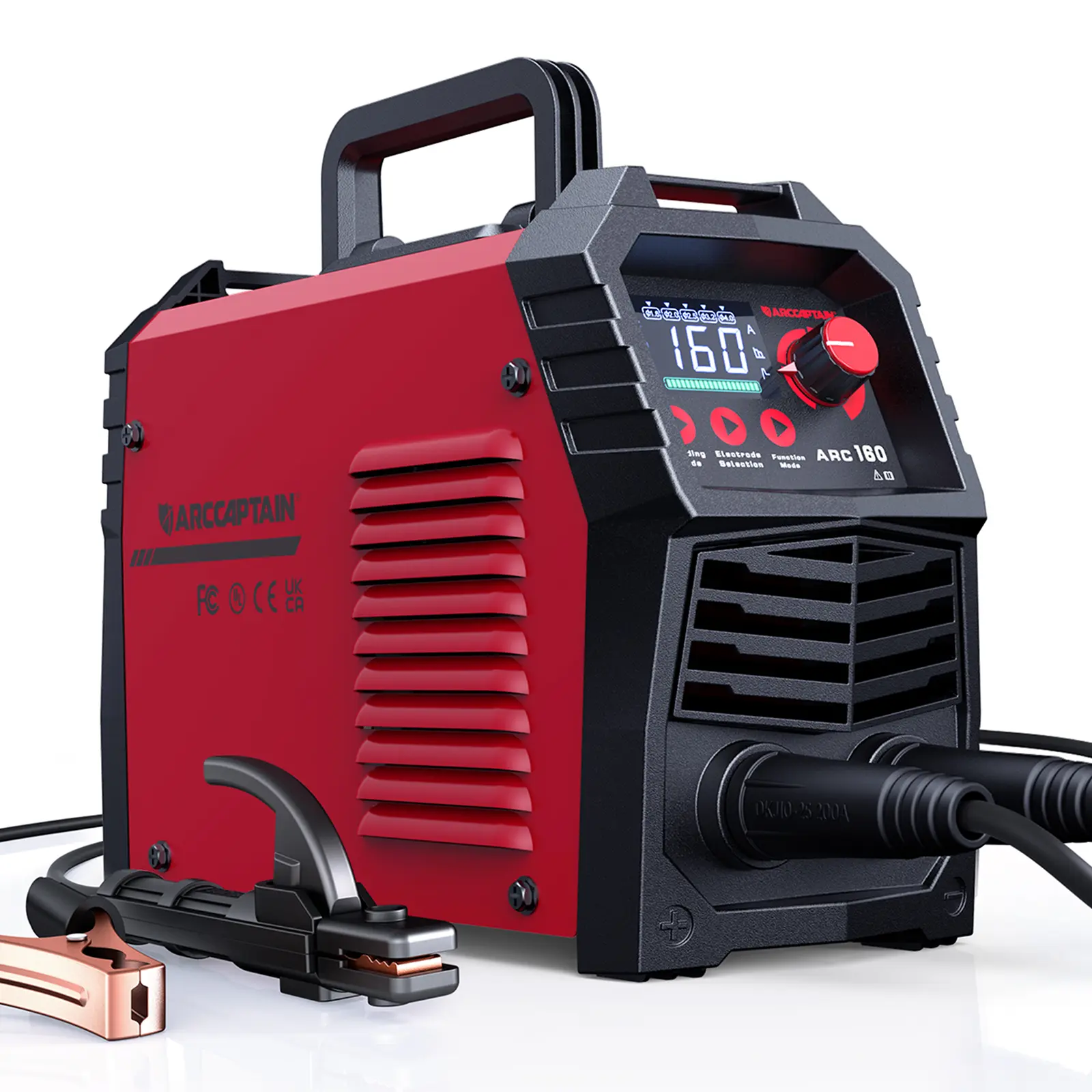 ARCCAPTAIN 160Amp 110V/220V Stick Welding Machine, IGBT Inverter Portable Welding Machine with Large LED Display, Synergic Control, Lift TIG, Hot Start, Arc Force and Anti-Stick, Welding Machines