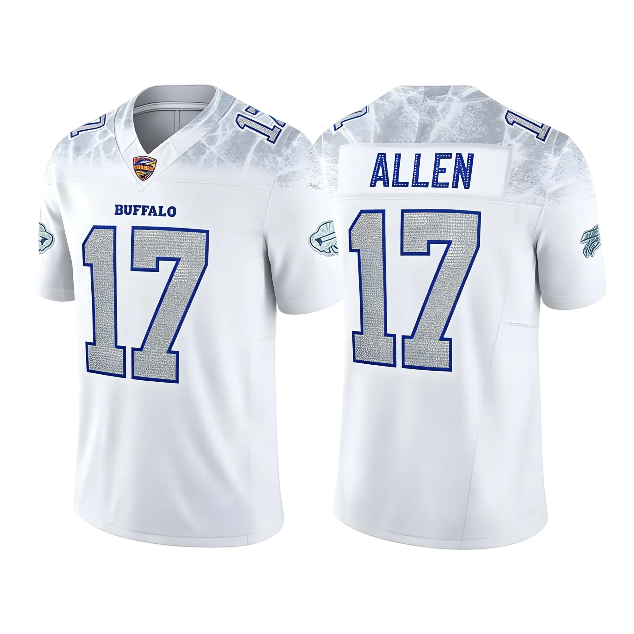 [Rhinestone-Embellished] Embroidered No.17 Allen Sports Jersey - Unisex Mens Jersey Style American Football Apparel with Bold Number Print, Football Fashion - Game Day & Casual Wear for Fans campingessentials