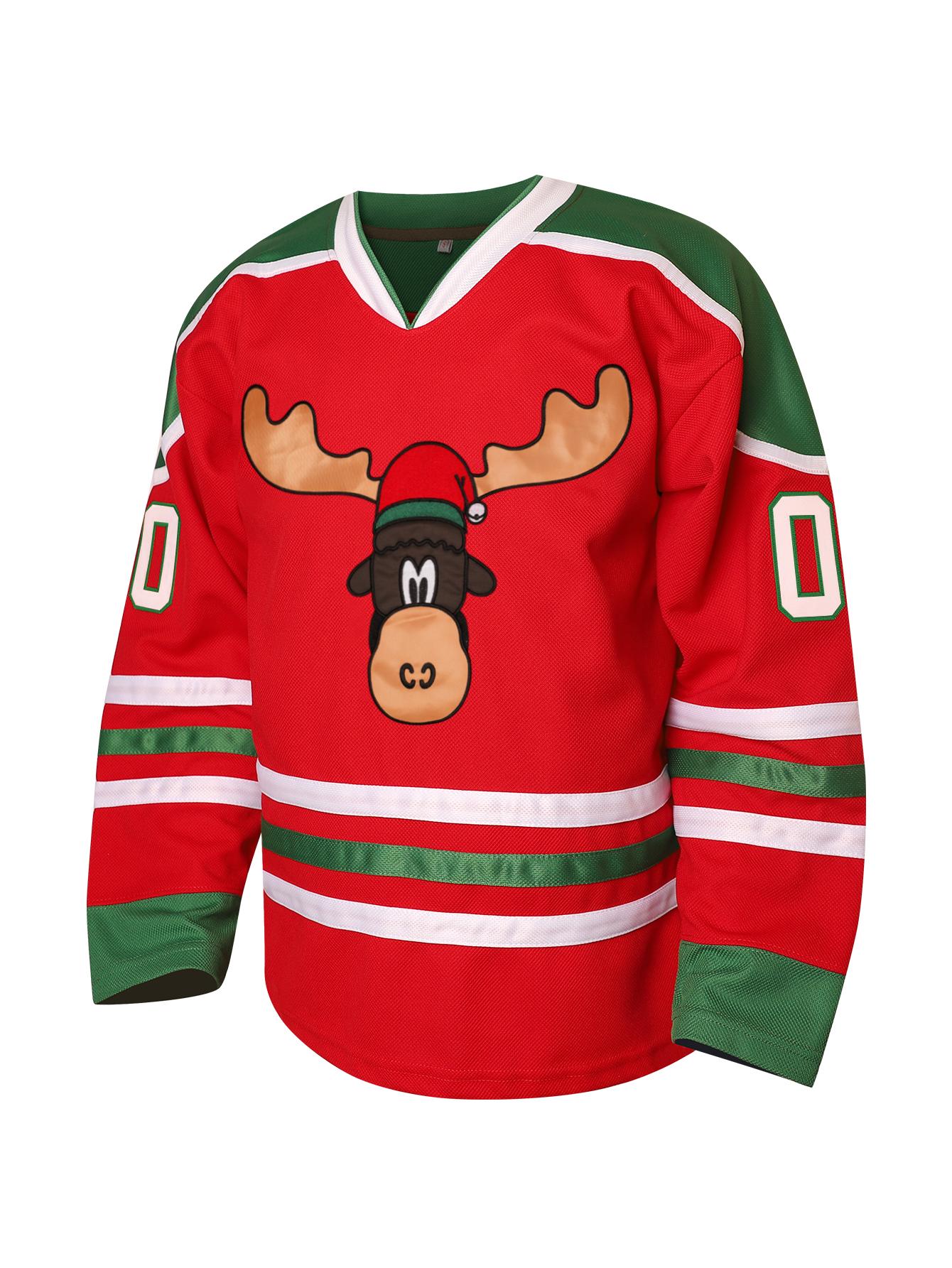 Griswold Moose Clark #00 Christmas Hockey Jersey – X-Mas Vacation Stitched Letters & Numbers, Fan Apparel, Breathable Polyester,Christmas gifts UglySweater