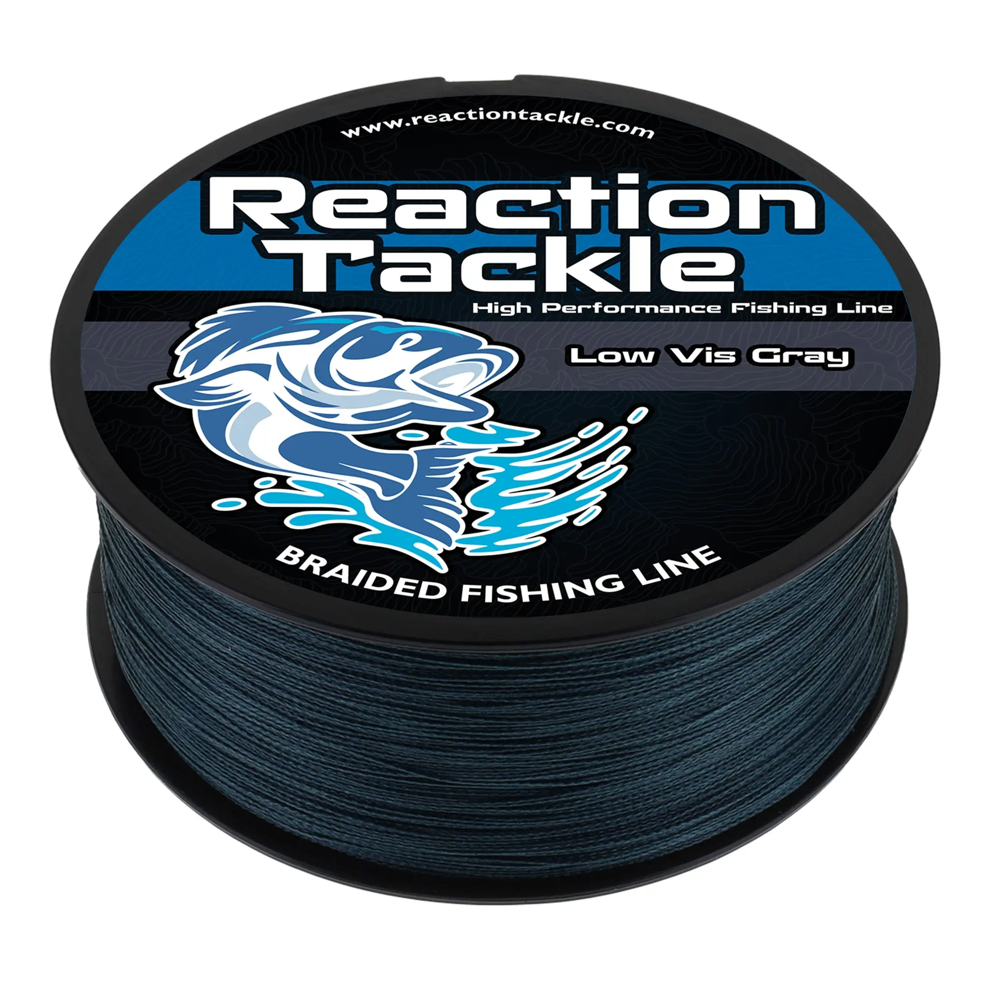 Reaction Tackle Braided Fishing Line - Low Visibility Gray, Durable Fishing Gear, High Strength UHMWPE Fishingline, 0 Stretch Performance, Zero Stretch