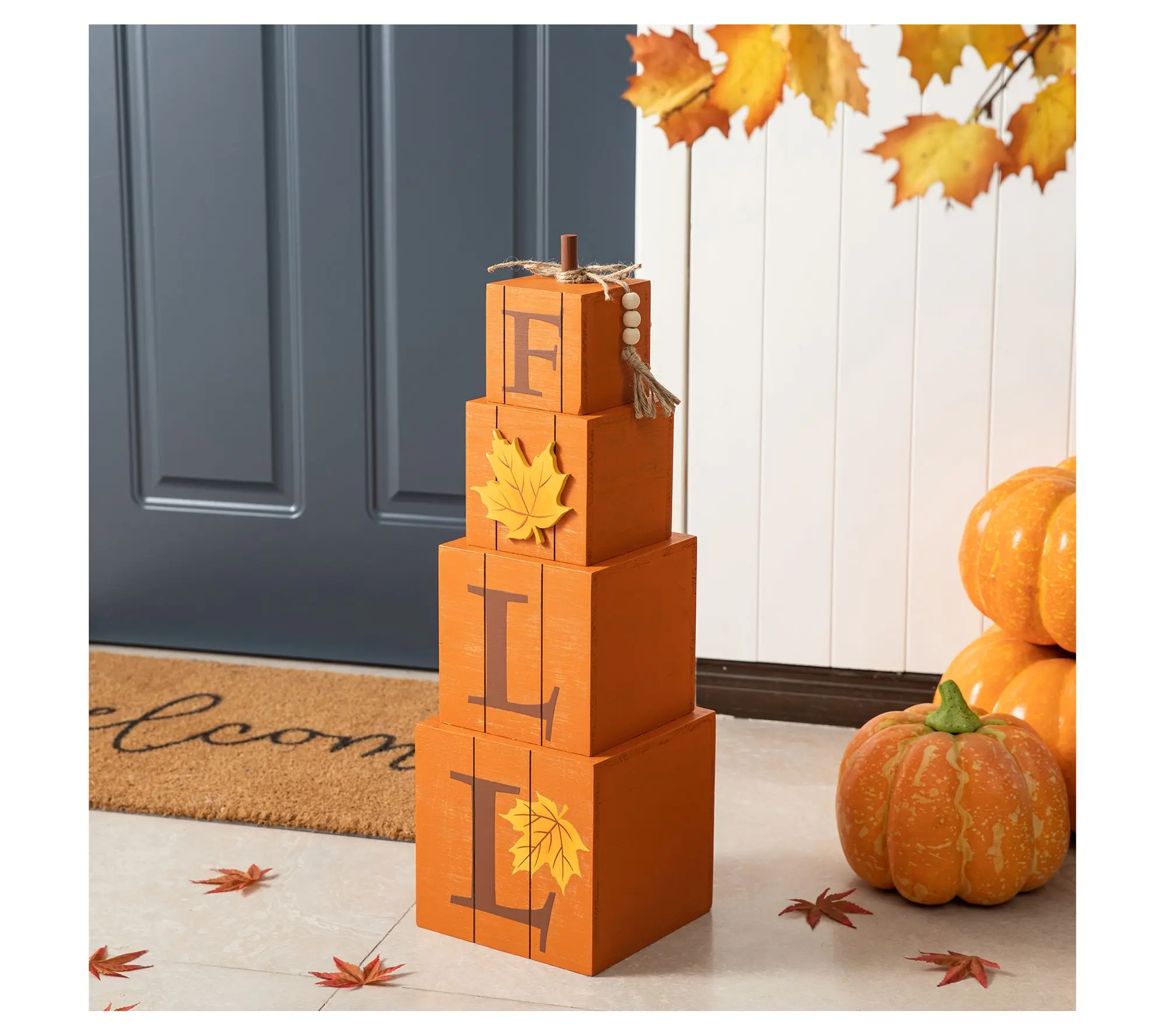 Glitzhome 25.5"H Halloween and Fall ReversiblePorch Decor