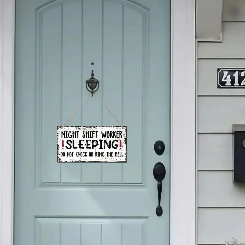 Night Shift Worker Door Sign Decoration, No Knocking or Bell Ring, Sleep Rest Area Marker, Essential Workplace Safety Tool