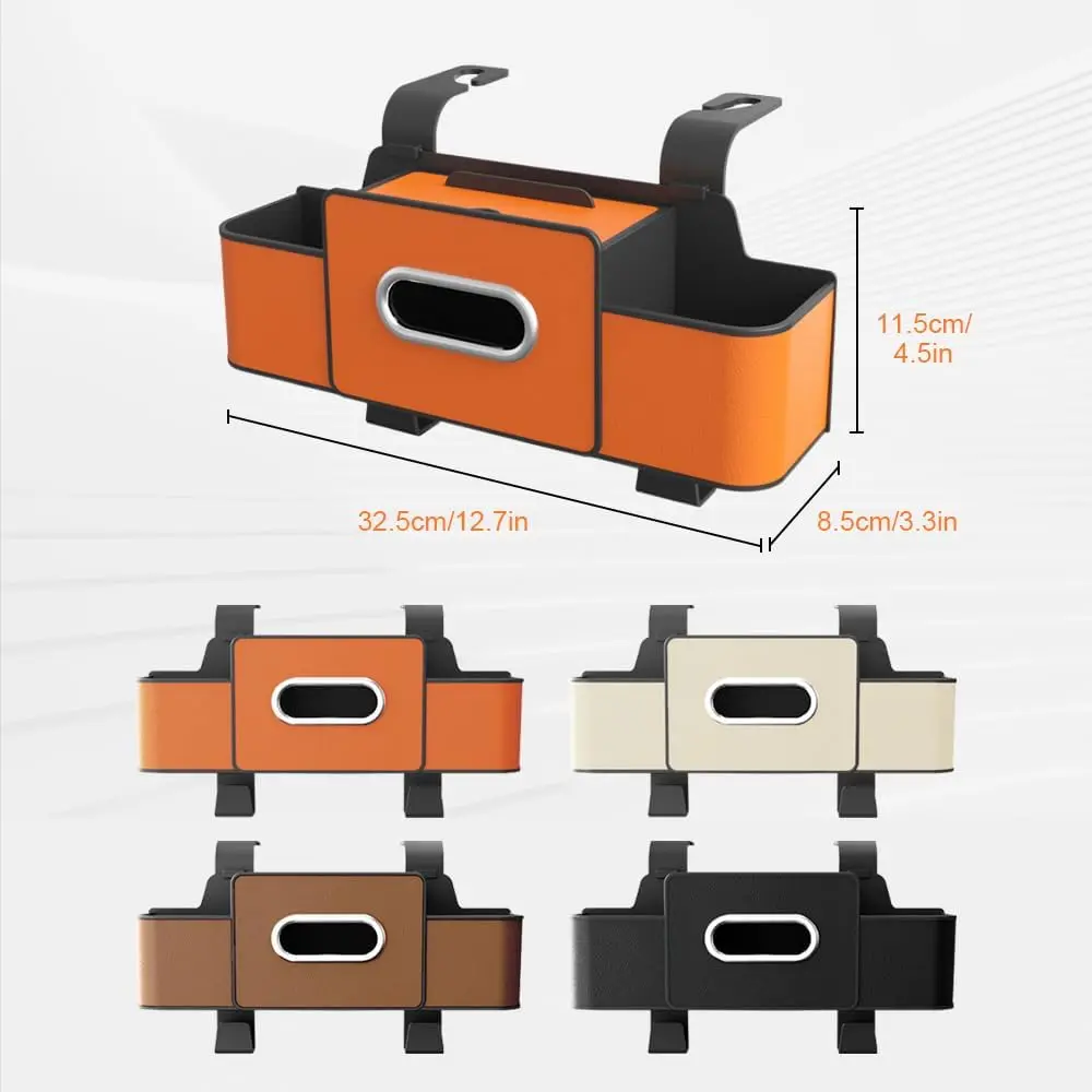 3-in-1 Car Backseat Organizer with Cup Holder, Tissue Box, Trash Bin & Hooks,Multifunctional Back Seat Car Organizer for Hold Phones, Snacks, Drinks, and Handbags Car Interior Accessory Car Interior Decor