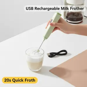 WitLoop Handheld Battery-Operated Electric Milk Frother Wand, Stainless Steel Whisk Drink Mixer for Cappuccino, Latte