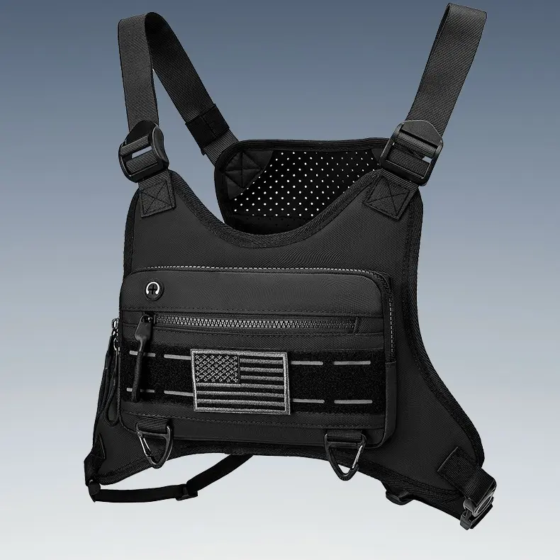 Men's Chest Fanny Pack - Lightweight Water-Resistant Athletic Tactical Accessory, Adjustable Strap Outdoor Sports Bag for Running, Cycling, Luggage & Belt Bags, Chest Pack