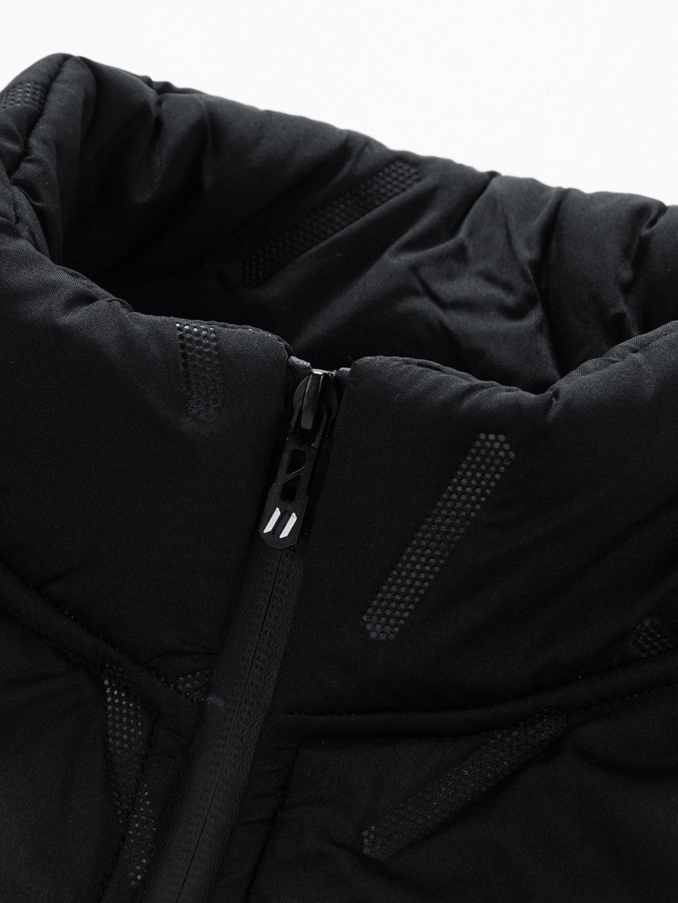 Men's winter thermal vest, wool lining, regular fit, polyester fiber, zipper design, machine washable, casual style, medium size men's top, solid color vest, wetsuit, tractor pattern, beige, black, crew neck, lightweight.