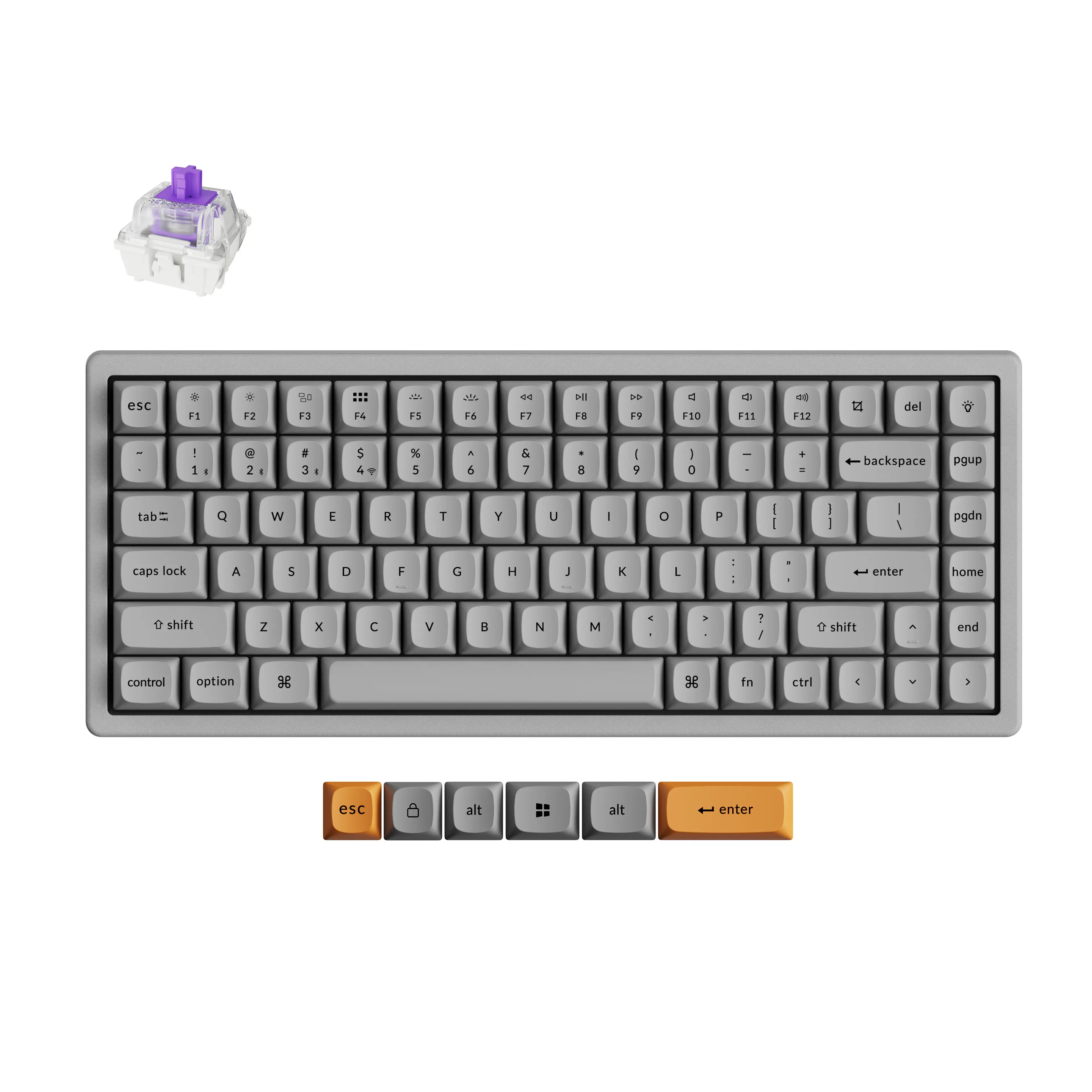 World’s First Brutalist Concrete 75% Wireless Magnetic Switch Custom Keyboard | Keychron K2 HE w/ TMR Tech. A Masterpiece of Raw Industrial Aesthetics. Connect 3 Devices via Bluetooth for Mac, Windows, and Linux. Pro Precision.
