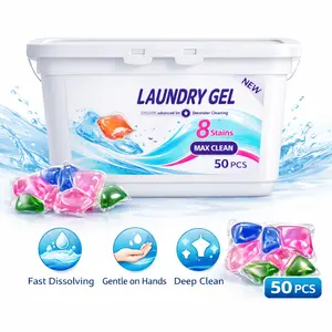5-in-1 Laundry Detergent Pods (50 Count) with Coconut Sea Breeze Scent Booster – Toss & Wash Heavy Duty Stain Remover Pods